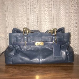 Blue Coach bag with light blue lining